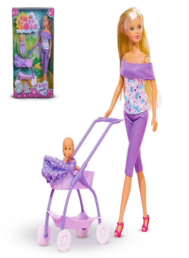 ويمبلي مجموعة دمى ستيفي لوف | لعبة ستيفي لوف للمشي مع الطفل | ستيفي مع الطفل والتنزه | مجموعة من 15 قطعة أساسية للأطفال | مجموعة لعب تمثيلي | هدية مثالية للفتيات من عمر 3 سنوات فما فوق (وردي) - Image 1